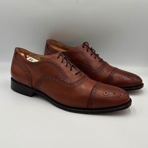 Brooks Brothers 346 Cap Toe Oxford Wingtip Dress Shoes Mens 11.5D Brown Leather